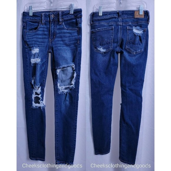 American Eagle Outfitters Denim - American Eagle Jegging Distressed Low-Rise Super Stretch X Jeans Women's size 00
